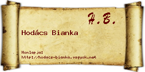 Hodács Bianka névjegykártya